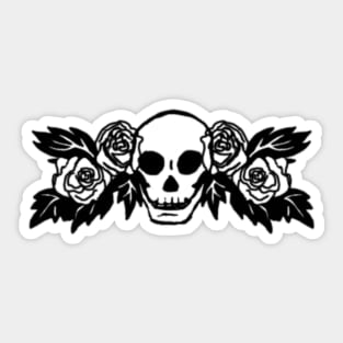 Classic Tattoo Inspired Skull with Roses Sticker
